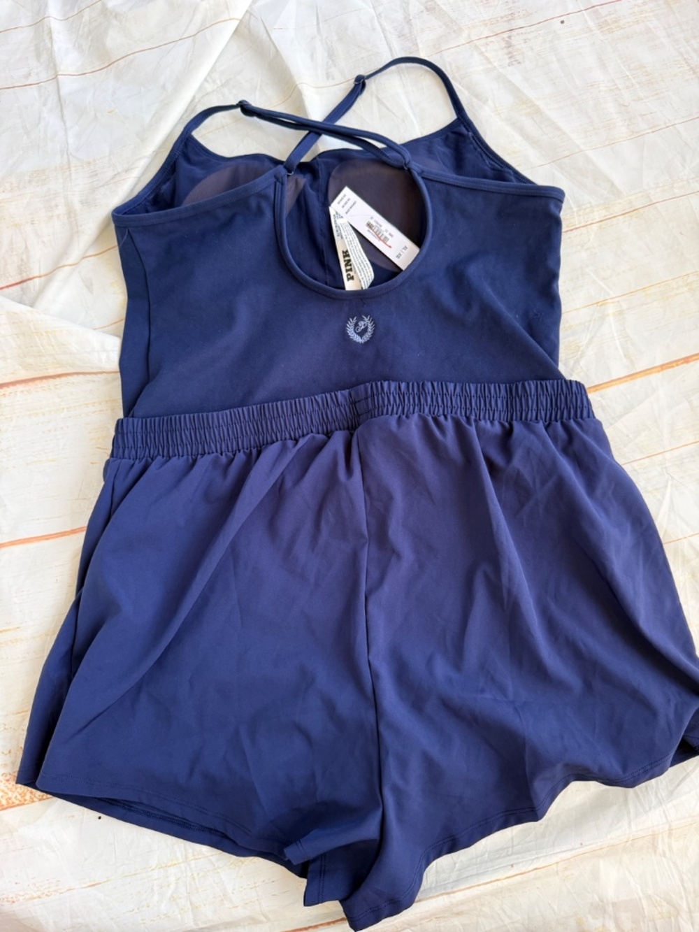 Victoria’s Secret PINK Runsie Romper | XL | Navy | NWT | Athleisure Activewear - Picture 4 of 9